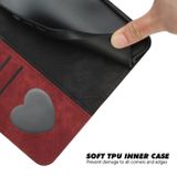 Peňaženkové kožené puzdro Double Fold na Moto G84 - Červená