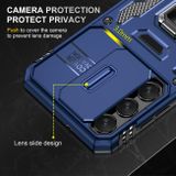 Kryt Folding Magnetic Holder Armor na Samsung Galaxy S24 5G - Námornícka modrá