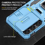 Kryt Folding Magnetic Holder Armor na Samsung Galaxy S24 5G - Svetlo modrá