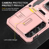 Kryt Folding Magnetic Holder Armor na Samsung Galaxy S24 Plus 5G - Ružové zlato