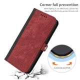 Peňaženkové kožené puzdro Side Buckle na Samsung Galaxy A25 5G - Červená