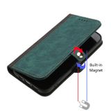 Peňaženkové kožené puzdro Side Buckle na Samsung Galaxy A25 5G - Tmavo Zelená