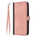 Peňaženkové kožené puzdro Side Buckle na Samsung Galaxy A25 5G - Ružová