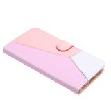 Peňaženkové kožené puzdro Tricolor na iPhone 15 Pro - Ružová