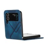 Kožený kryt Line na Samsung Galaxy Z Flip4 - Modrá