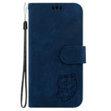Peňaženkové kožené puzdro Tiger na Xiaomi Redmi Note 12S - Tmavo modrá