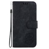Peňaženkové kožené puzdro Tiger na Xiaomi Redmi Note 12S - Čierna
