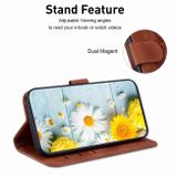 Peňaženkové kožené puzdro Lily na Samsung Galaxy S23 FE - Hnedá