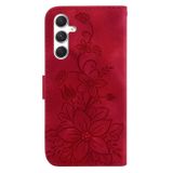 Peňaženkové kožené puzdro Lily na Samsung Galaxy S24 Plus 5G - Červená