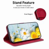Peňaženkové kožené puzdro Lily na Samsung Galaxy S24 Plus 5G - Červená