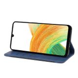 Peňaženkové kožené puzdro Splicing na Samsung Galaxy A25 5G - Modrá