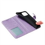 Peňaženkové kožené puzdro Lace na iPhone 15 - Fialová