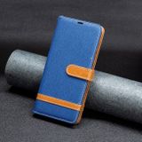 Peňaženkové kožené puzdro Color Block Denim na Motorola G14 - Royal Blue