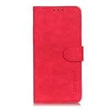 Peňaženkové kožené puzdro KHAZNEH Retro na Motorola Moto G34 G5 - Červená