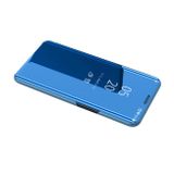 Knižkové puzdro Electroplating Mirror na iPhone 12 Pro Max - Modrá