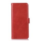 Peňaženkové kožené puzdro Genuine Leather na Motorola Moto G04/ G24 - Červená