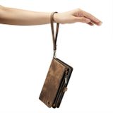 Multifunkčné peňaženkové puzdro CaseMe na iPhone 15 Plus - Hnedá