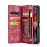 Multifunkčné peňaženkové puzdro CaseMe na iPhone 15 Plus - Červená