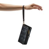 Multifunkčné peňaženkové puzdro CaseMe na iPhone 15 Plus - Čierna