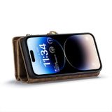 Multifunkčné peňaženkové puzdro CASEME na iPhone 15 Pro - Hnedá