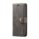 Peňaženkové kožené puzdro DG.MING na iPhone 15 Plus - Sivá
