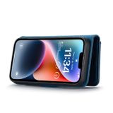 Peňaženkové kožené puzdro DG.MING na iPhone 15 Plus - Modrá