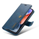 Peňaženkové kožené puzdro DG.MING na iPhone 15 Plus - Modrá