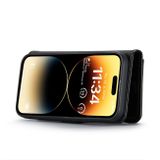 Peňaženkové kožené puzdro DG.MING na iPhone 15 Pro Max - Čierna