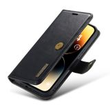 Peňaženkové kožené puzdro DG.MING na iPhone 15 Pro Max - Čierna