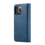 Peňaženkové kožené puzdro DG.MING na iPhone 15 Pro Max - Modrá