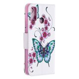 Peňaženkové kožené puzdro na Honor 9X Lite - Peach Blossom and Butterfly