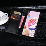 Peňaženkové kožené puzdro na LG K51S - Čierna