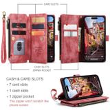 Multifunkčné peňaženkové puzdro CASEME C30 na iPhone 15 Pro - Červená