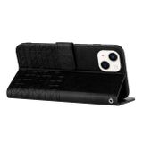 Peňaženkové kožené puzdro Rhombic na iPhone 15 - Čierna