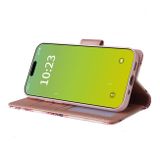 Peňaženkové kožené puzdro Marble Bronzing na iPhone 15 - Ružové zlato