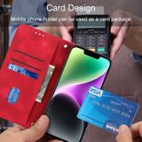 Peňaženkové kožené puzdro Line na iPhone 15 - Červená