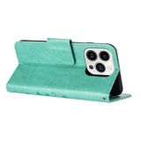 Peňaženkové kožené puzdro BUTTERFLY na iPhone 15 Pro Max - Zelená