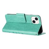 Peňaženkové kožené puzdro Butterfly na iPhone 15 - Zelená