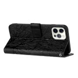 Peňaženkové kožené puzdro BIRDS na iPhone 15 Pro Max - Čierna