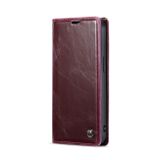 Peňaženkové kožené puzdro CASEME naiPhone 15 Plus - Červená