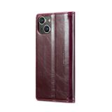 Peňaženkové kožené puzdro CASEME naiPhone 15 Plus - Červená