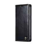 Peňaženkové kožené puzdro CASEME na iPhone 15 Plus - Čierna