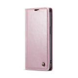 Peňaženkové kožené puzdro CaseMe na iPhone 15 - Ružové zlato