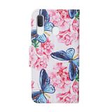 Peňaženkové Kožené puzdro na Samsung Galaxy A20e - Butterfly and Flowers