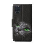 Peňaženkové kožené puzdro na Samsung Galaxy A31 - Cartoon Cat