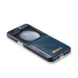 Kožený kryt CaseMe Business na Samsung Galaxy Z Flip 5 - Modrá