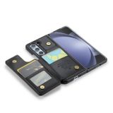 Peňaženkové kožené puzdro CaseMe RFID na Samsung Galaxy Z Fold5 - Čierna