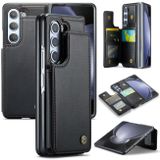 Peňaženkové kožené puzdro CaseMe RFID na Samsung Galaxy Z Fold5 - Čierna