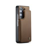 Peňaženkové kožené puzdro CaseMe RFID na Samsung Galaxy Z Fold5 - Hnedá