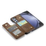 Peňaženkové kožené puzdro CaseMe RFID na Samsung Galaxy Z Fold5 - Hnedá